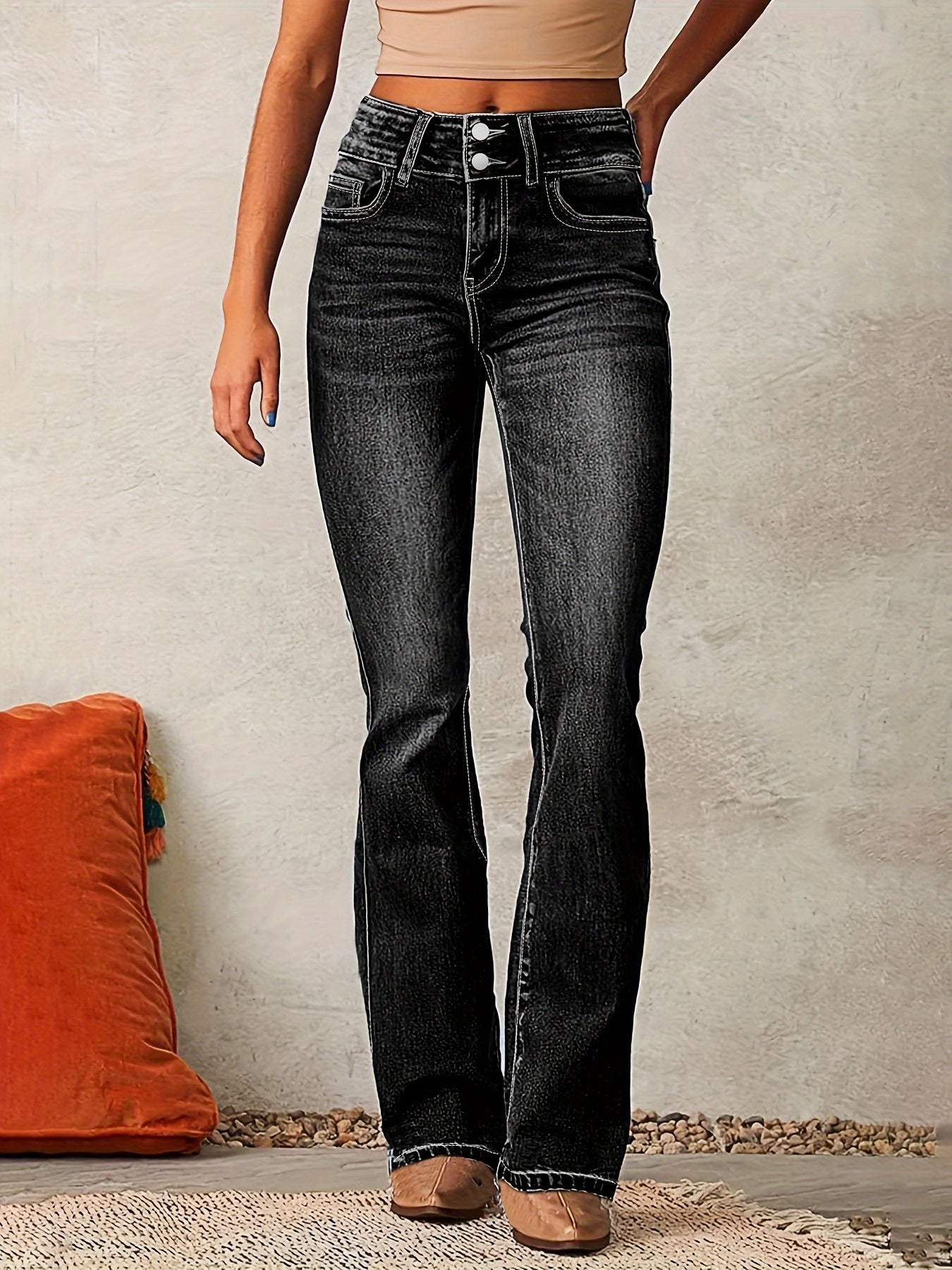 Aya | Högmidjade vida jeans